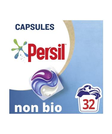 Persil 3 in 1 Non Bio Washing Capsules laundry capsules that are gentle next to sensitive skin with recyclable plastic-free box* 32 washes Fresh 1 Count (Pack of 1)