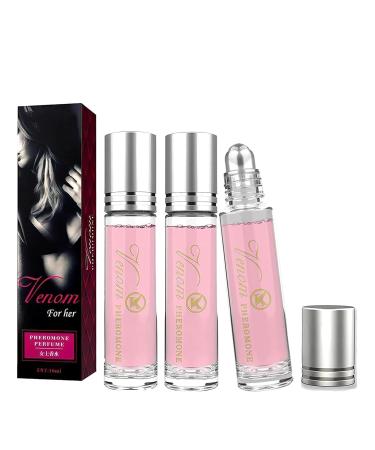 Pheromone Perfume Enhanced Scents Pheromones for Women Long-lasting and Personal Roll-on Perfume Portable Perfume Female Cologne for Women to Attract Men (0.33Oz) (3 pcs)