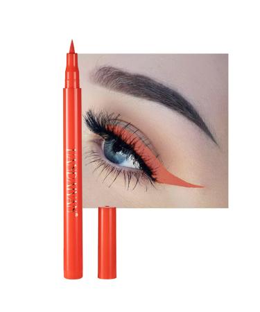 DekRion Liquid Eyeliner  Orange Eyeliner Liquid  Long-lasting Colored Eyeliners  White Black Red Brown Green Purple Waterproof High-pigmented Colorful Eyeliners for Eye Makeup 1PC Orange 02 Orange