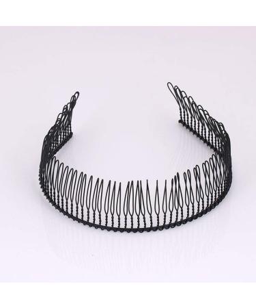 3 Pcs Unisex Black Metal Toothed Hair Band | Non-Slip Hair Hoop Comb Accessory - Buy Online on SooperMarket.com