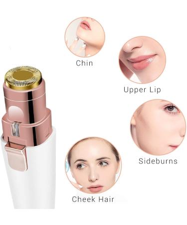 Rehomy 2-in-1 Eyebrow Trimmer & Face Hair Remover | Rechargeable Painless with Light Rose Gold & White | International Shipping Available - Buy Online on SooperMarket.com