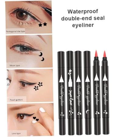 Eyeliner Stamp 2 in 1 Double-Head Waterproof Liquid Eyeliner Pen Make-Up Tool Black Heart double-headed eyeliner - Buy Online on SooperMarket.com