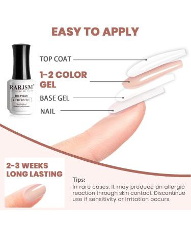RARJSM Milky Rose Gel Nail Polish - Soak Off Clear Nude Pink French Manicure Varnish - 15ml LED UV Gel for Home Salon DIY - Buy Online on SooperMarket.com