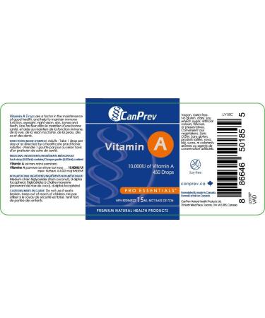 CanPrev - Vitamin A 15ml Drops - Help to Maintain Immune Function Eyesight Night Vision Skin Bones and Teeth - Buy Online on SooperMarket.com
