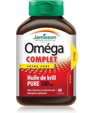 Jamieson Omega Complete Super Krill 500mg 60's 60 Softgels 60 count (Pack of 1) - Buy Online on SooperMarket.com