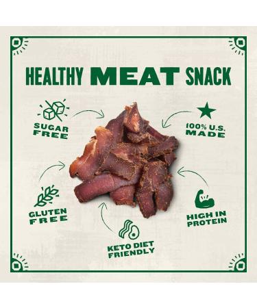 True Garlic & Herb Biltong Slab - Grass-Fed Beef Jerky (8 oz) - High Protein Keto Snack - Antibiotic-Free, Gluten-Free, No Carb - Uncut Charcuterie Slab - Buy Online on SooperMarket.com