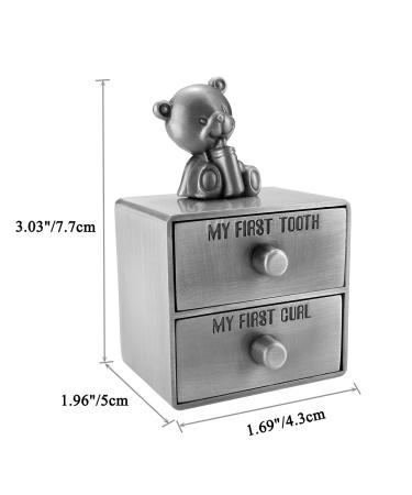 Mogoko Silver Baby First Tooth and Curl Keepsake Box Set - Gender Neutral Kids Teeth Fairy Holder - Buy Online on SooperMarket.com
