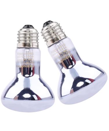 DERNORD Reptile Basking Heat Lamp Bulb for Bearded Dragon Tortoise Chicks 2-Pack 50W 50.0 Watt