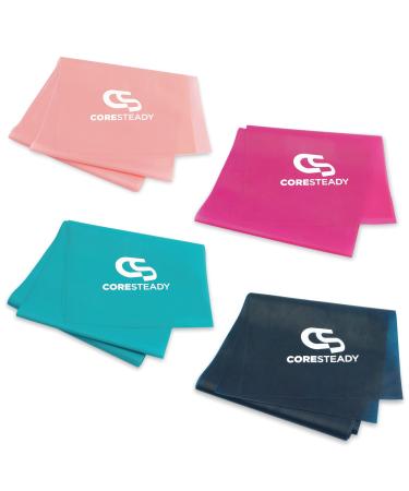 Coresteady Resistance Band For Men & Women - Exercise Band to Build Strength Flexibility Muscle & Tone - For Fitness Stretching Pilates Physio & Yoga - With Exercise Guide 7. 4 SET 1.3 Metre