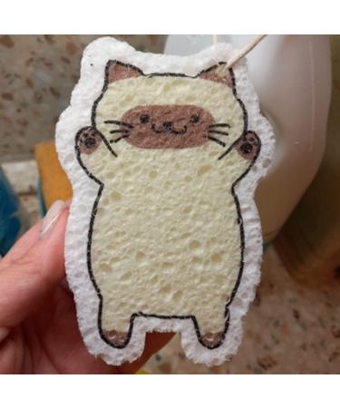Cleaning Sponge Wood Pulp Dishwashing Sponge Cartoon Scouring Pad Non Scratch Kitchen Scrubber Cleaning Tool Style1 - Buy Online on SooperMarket.com