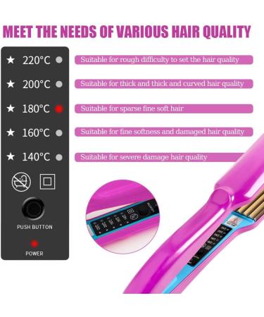 Naveso Crepe Iron for Hair | Adjustable Temperature Hair Crimper for Volume & Fluffy Hairstyles | 5 Heat Settings & Ceramic Plates - Buy Online on SooperMarket.com