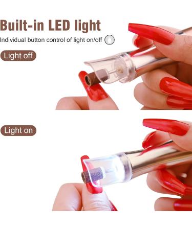 Enniewi 25000RPM Rechargeable Electric Nail Drill with Light - Cordless E File for Gel & Natural Nails | Low Heat Manicure Pedicure Set with Dust Cover - Rose - Buy Online on SooperMarket.com