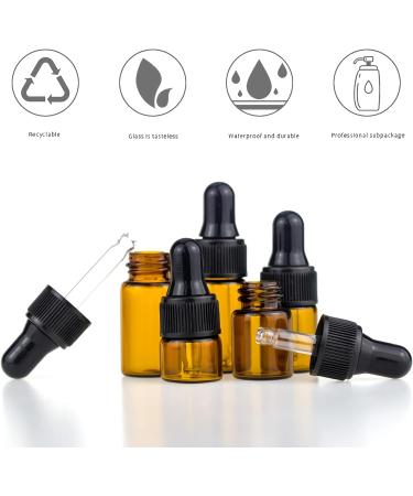 Zeoabsy 20 Mini 1ml Brown Glass Drip Bottles with Pipettes - Ideal for Aromatherapy & Essential Oils Storage - Buy Online on SooperMarket.com