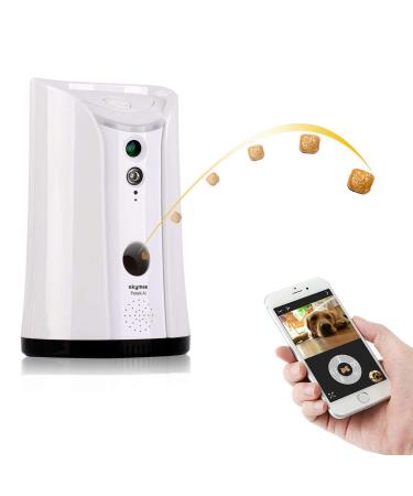 SKYMEE SM-02 Dog Camera Treat Dispenser, Remote Pet Camera with Two-Way Audio and Night Vision Remote via APP, Compatible with Alexa