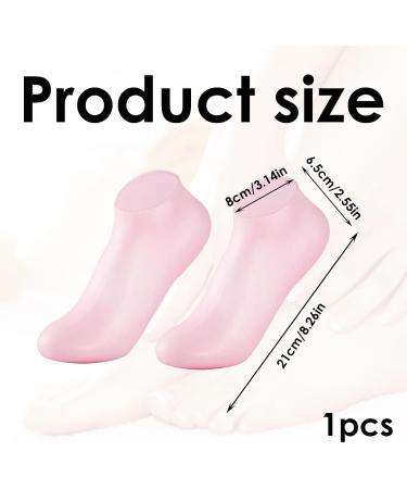 Silicone Moisture Socks for Dry Cracked Feet | Spa Gel Foot Masks - Anti-Slip Foot Care - Pink - Buy Online on SooperMarket.com