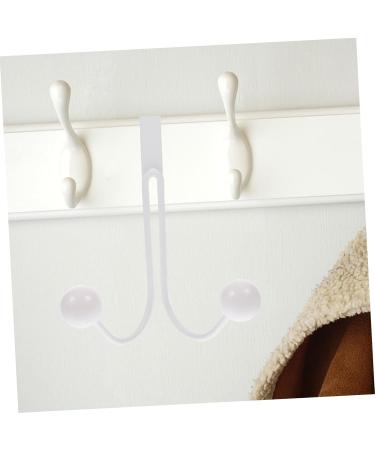 CIYODO 2pcs Double Hook Towel Rack Coat Hangers Metal Coat Hanger Hooks Hanging Hook Wall Mount Nail 14x9cm White - Buy Online on SooperMarket.com