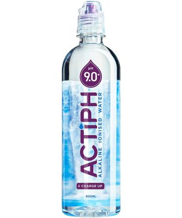 Alkalic ionized spring water pH 9+ (6 x 600 ml) cleaned with electrolytes clean and smooth actiphasse 600 ml (6-pack)