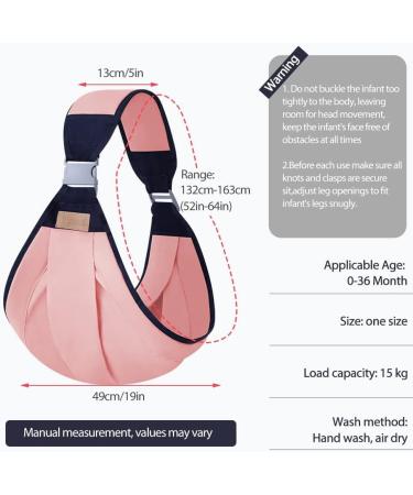HINATAA Breathable Baby Sling | Adjustable Baby Carrier Wrap | Quick Dry & Thick Shoulder Straps | 0-36 Months (Pink A) - Buy Online on SooperMarket.com