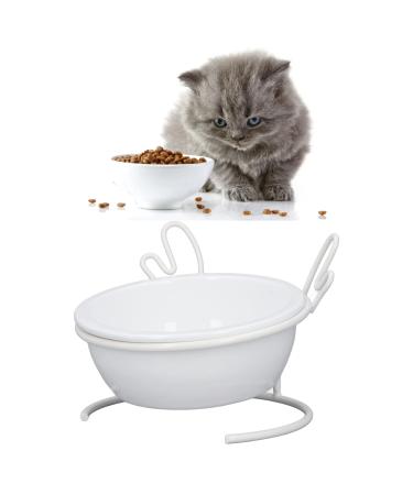 Increased dog and cat bar inclined increased cat bar ceramic bowl for pet food cat trips prevents vomiting and slipping food bowl with a metal frame for cats and hun