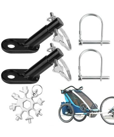 DikeBAO 2 pieces bike coupling trailer universal bike trailer coupling seat support couplings bicycle trailer for children's supporters dog trailer + 4 safety pen +1 multifunctional key