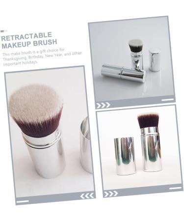 minkissy Cosmetic Applicator Retractable Brush Travel Makeup Dense Foundation Brush Retractable Makeup Brush Retractable Powder Brush Foundation Makeup Tool Metal With Cover - Buy Online on SooperMarket.com
