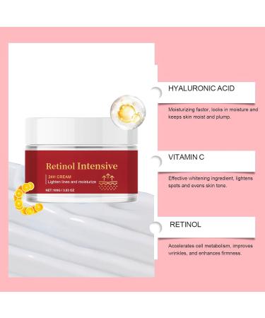 Retinol Cream for Face with Retinol & Hyaluronic Acid Anti-Aging Retinol Cream Natural Anti Aging & Wrinkle Day & Night Face Cream for Women and Men Brighten & Hydrate Skin for All Skin Types 100g - Buy Online on SooperMarket.com