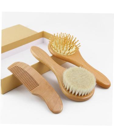KOMBIUDA 1 Set Newborn Wooden Baby Hairbrush and Comb Cap | Natural Grooming Gift for Infants and Toddlers - Buy Online on SooperMarket.com