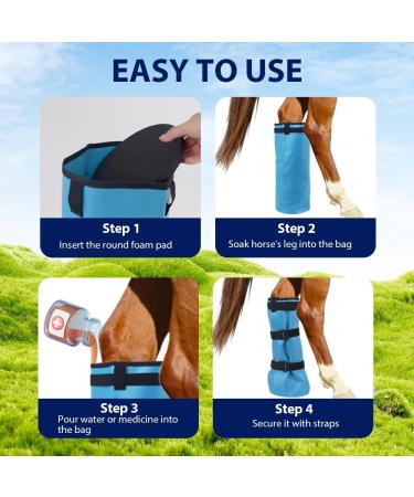 COMFPET Hoof Soaking Boot for Horse Hoof Care - White Line Disease, Thrush, Abscess Treatment - Blue, 1 Piece - Buy Online on SooperMarket.com