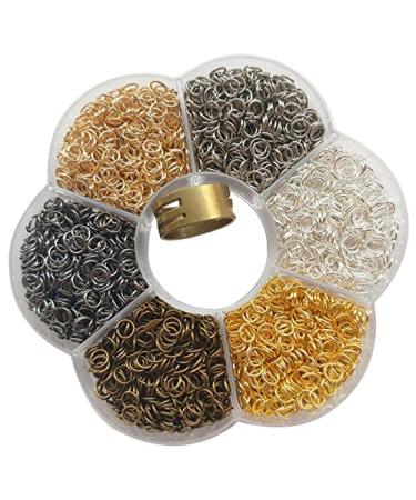 Chenkou Craft 1 Box 6 Colors 3000pcs 5mm Small Open Jump Ring & Ring Jewelry Keychain Making from with 1 pc Jump Ring Open/Close Tool and 1 pc Clear Box (5mm)