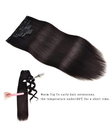 Double Weft Remy Human Hair Clip In Extensions 12 Inch #1B Natural Black - 70g 7pcs Silky Straight - Pack of 7 - Shop Now! - Buy Online on SooperMarket.com