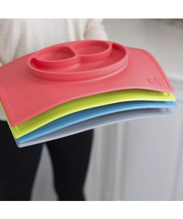 ezpz Happy Mat (Gray) - New Version | 100% Silicone Suction Plate for Toddlers | Divided Plate - Dishwasher Safe - Buy Online on SooperMarket.com