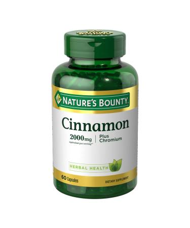 Nature's Bounty Cinnamon Plus Chromium 2000 mg 60 Capsules