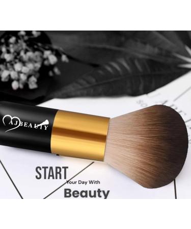 Fluffy Kabuki Makeup Brush - Large Soft Face Powder Foundation & Blush Brush Black+Brown 103 | Perfect for Blending - Shop Internationally - Buy Online on SooperMarket.com