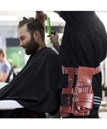 Professional Hair Care Styling Tools Waist Bag - PU Leather Hairdressing Pouch for Barber Scissors and Combs with Removable Belt (Black) - Buy Online on SooperMarket.com