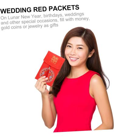 MAGICLULU 2 Pcs Tassel Fabric Red Envelope Hongbao Envelopes Lucky Money Packets Chinese New Year Red Packet Purses for Weddings Red Purse Wedding Cloth Envelopes Money Bag Brocade Christmas Assorted Color 1x2pcs 18X10.5CMx2pcs - Buy Online on SooperMarket.com
