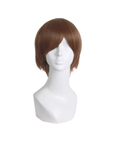 MapofBeauty Cosplay Costume Men's Short Straight Wig (Light Brown)