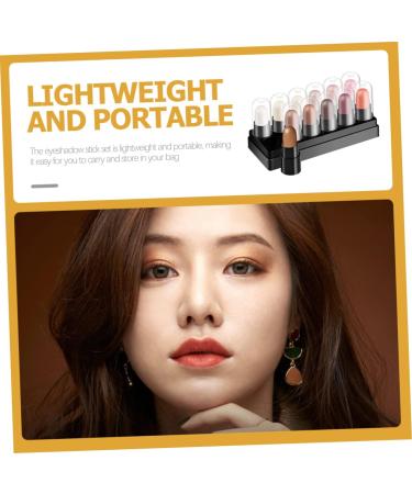 Healeved 12pcs 12 Shadow Box Eye Brightener Stick Eyeshadow Pencil Crayons Makeup Kit Plastic - Buy Online on SooperMarket.com