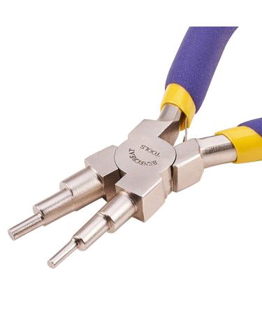 BENECREAT 6 in 1 Bail Jewelry Making Pliers Wire Bending Pliers Looping Pliers with Non-slip Comfort Grip Handle for 3mm to 10mm Loops and Jump Rings Blue