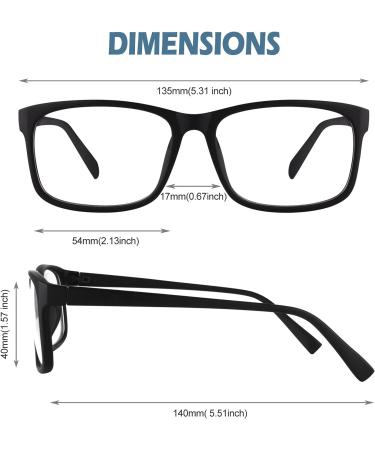CGID CN12 Glasses - Extra Narrow Matte Black Slim Rectangle Nerd Glasses for Clear Vision | International Shipping - Buy Online on SooperMarket.com