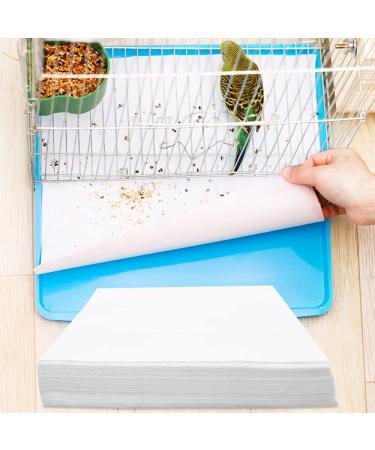 Bird Cage Liner Papers, Non-Woven Bird Cage Liners, 100 Sheets Precut Absorbent Bird Cage Paper Liners Pet Animal Cages Cushion for Bird Parrot 12.210in