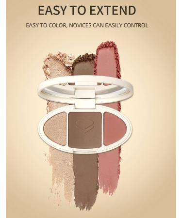 Go Ho 3-In-1 Contour Highlighter Blush Palette - Silky Smooth Pressed Powder for Face Sculpting and Daily Makeup - Buy Online on SooperMarket.com
