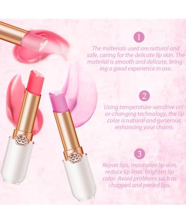 3Pcs Korean Mood Lip Balm Gift Set - Long Lasting Color Change Lipstick Stain - Peach, Strawberry, Grape Tinted Lip Balms - pH Lip Color Changing Gloss for Women & Girls - 3 Count Pack - Buy Online on SooperMarket.com