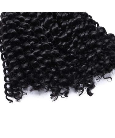 Tess Curly Crochet Hair Extensions - Short Water Wave 8 Synthetic Braids | 3 Bundles Natural Black (90g) - Buy Online on SooperMarket.com