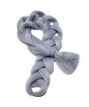 Tess Braids Extensions Art Hair Crochet Jumbo Braids | Synthetic Braiding Hair 165g 41 (100cm) - Silver Gray 104cm | International Shipping Available - Buy Online on SooperMarket.com