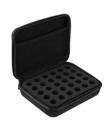 Wifehelper carrying bag for essential oils hard shell case for essential oils suitable for bottles 5 ml storage box foam insert Organizer (black)