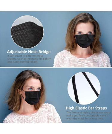 100 Pcs Black Disposable Face Masks - 3 Ply Protective Masks - Buy Online on SooperMarket.com