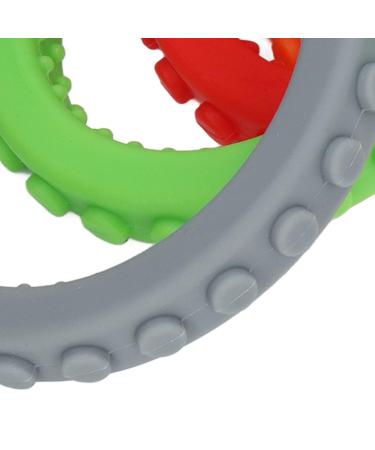 4PC Baby Biting Rings - Silicone Chicken Teething Toys - Red Orange Gray Green - Dishwasher & Fridge Safe - Ideal for Boys & Girls - Buy Online on SooperMarket.com