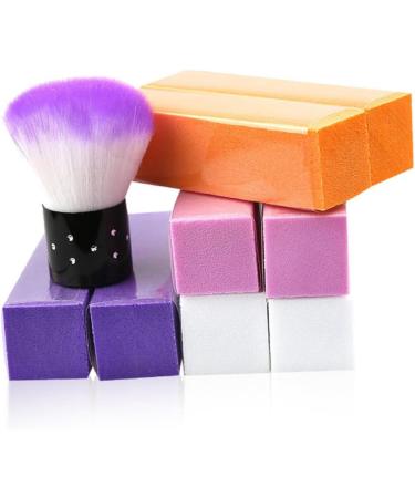 minkissy 1 Set Nail Block Bulk Nail Files Sand Paper Nail Sanding Buffer Nail Art Brush Nail Brush Remover Buffer Block Tools Nail Cleaner Brush Nail Polish Block Purple Paint Manicure - Buy Online on SooperMarket.com