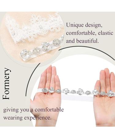 White Lace Wedding Rhinestone Garter Set - Bridal & Bridesmaid Thigh Decor (2PCS) - Buy Online on SooperMarket.com