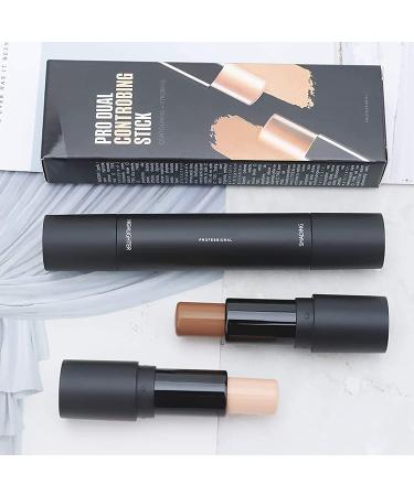 Double-Head 2 in 1 Highlighter & Contour Stick Set - Long Lasting Cosmetics in Ivory & Dark Brown - Buy Online on SooperMarket.com